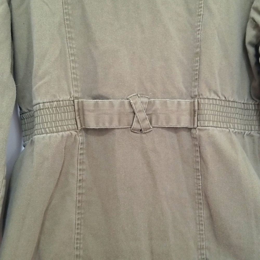O'Neill Khaki Green Military Style Belted Utility Jacket - Picture 7 of 8